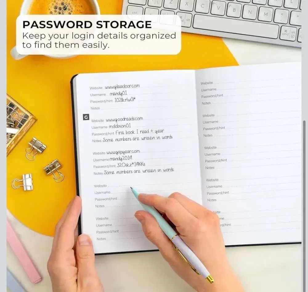 Clever Fox Password Book - A5 Hardcover Alphabetized Internet Address & Password